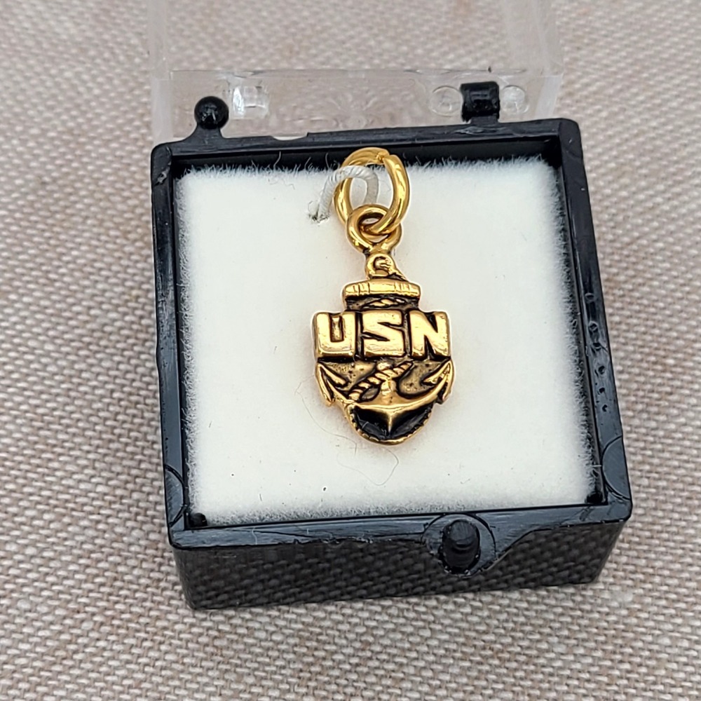 WWII Vintage US Navy (USN) Anchor Charm / Sweetheart Pendant Chief Petty Officer